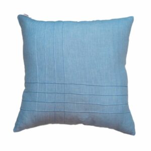 Almofada Cambraia de Linho Nervura Lateral Azul Brisa
